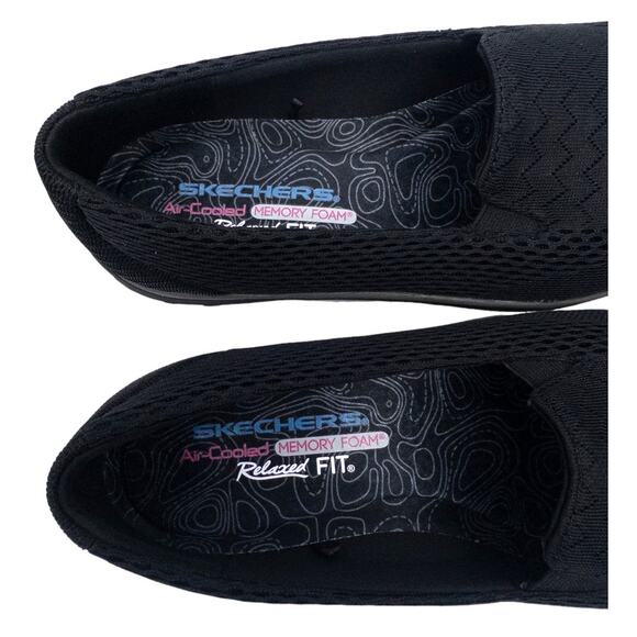 Skechers Relaxed Fit Slip On Sneakers Loafers Black Women 8 Machine Washable - Picture 4 of 5